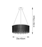 Endon Zelma CCT Wisząca 1xLED Powłoka Chromowana i Srebrny Łańcuszek z Efektem 97368