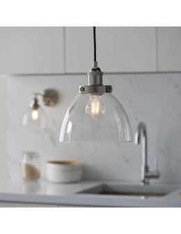 Endon Hansen Wisząca 1xE27 Powłoka z Jasnego Niklu i Przezroczyste Szkło 97588 - product 2
