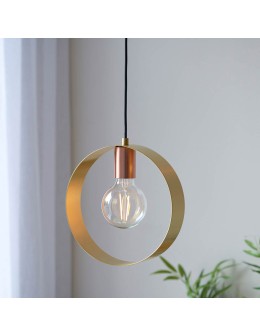 Endon Hoop Wisząca 1xE27 Powłoka ze Szczotkowanego Mosiądzu, Niklu i Miedzi 97664 - product 2