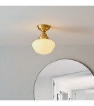Endon Camberley Sufitowa 1xE27 Powłoka z Mosiądzu i Opalowe Szkło 97688
