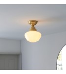 Endon Camberley Sufitowa 1xE27 Powłoka z Mosiądzu i Opalowe Szkło 97688