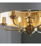 Endon Highclere Wisząca 6xE14 Powłoka z Antycznego Mosiądzu i Biała Tkanina w Stylu Vintage 98933