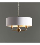 Endon Highclere Wisząca 3xE14 Powłoka z Antycznego Mosiądzu i Biała Tkanina w Stylu Vintage 98934