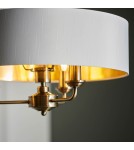 Endon Highclere Wisząca 3xE14 Powłoka z Antycznego Mosiądzu i Biała Tkanina w Stylu Vintage 98934