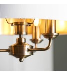 Endon Highclere Wisząca 3xE14 Powłoka z Antycznego Mosiądzu i Biała Tkanina w Stylu Vintage 98934
