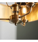 Endon Highclere Wisząca 3xE14 Powłoka z Antycznego Mosiądzu i Biała Tkanina w Stylu Vintage 98934