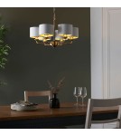 Endon Highclere Wisząca 6xE14 Powłoka z Antycznego Mosiądzu i Biała Tkanina w Stylu Vintage 98936