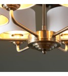 Endon Highclere Wisząca 6xE14 Powłoka z Antycznego Mosiądzu i Biała Tkanina w Stylu Vintage 98936