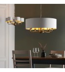 Endon Highclere Wisząca 8xE14 Powłoka z Antycznego Mosiądzu i Biała Tkanina w Stylu Vintage 98938