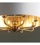 Endon Highclere Wisząca 8xE14 Powłoka z Antycznego Mosiądzu i Biała Tkanina w Stylu Vintage 98938