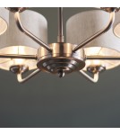 Endon Highclere Wisząca 6xE14 Powłoka ze Szczotkowanego Chromu i Naturalne Płótno 99151