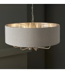 Endon Highclere Wisząca 8xE14 Powłoka ze Szczotkowanego Chromu i Naturalne Płótno 99152