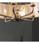 Endon Highclere Wisząca 8xE14 Powłoka ze Szczotkowanego Chromu i Naturalne Płótno 99152