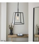 Endon Hurst Wisząca 1xE27 Matowe Czarne i Przezroczyste Szkło 101541