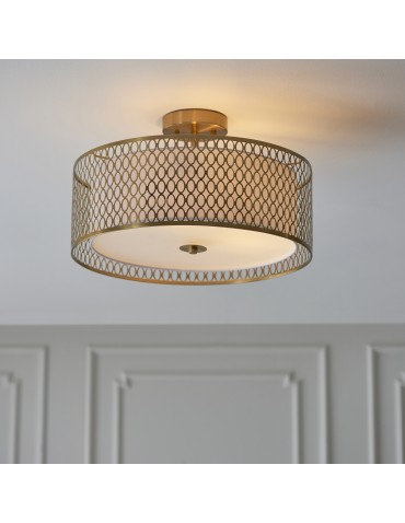 Endon Cordero Sufitowa/Plafon 3xE27 Powłoka z Efektem Złota, Biały Materiał i Matowe Szkło 101568 - product 2