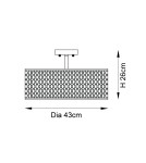 Endon Cordero Sufitowa/Plafon 3xE27 Powłoka z Efektem Złota, Biały Materiał i Matowe Szkło 101568