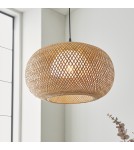 Endon Bali Wisząca 1xE27 Naturalny Bambus, Biały Poliwęglan i Czarny Mat 101572