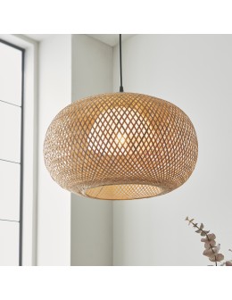 Endon Bali Wisząca 1xE27 Naturalny Bambus, Biały Poliwęglan i Czarny Mat 101572 - produkt 2