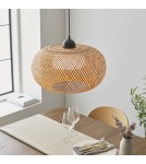 Endon Bali Wisząca 1xE27 Naturalny Bambus, Biały Poliwęglan i Czarny Mat 101572