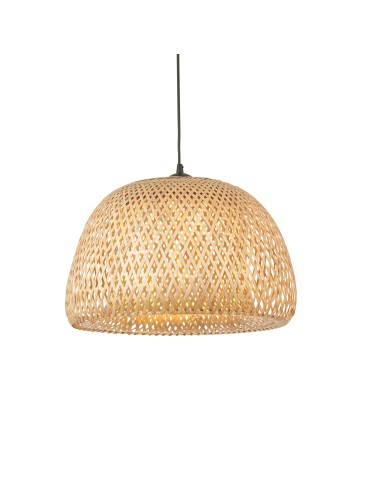 Endon Bali Wisząca 1xE27 Naturalny Bambus, Biały Poliwęglan i Czarny Mat 101574