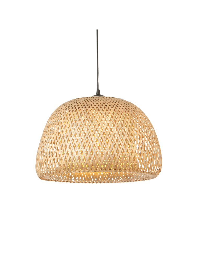 Endon Bali Wisząca 1xE27 Naturalny Bambus, Biały Poliwęglan i Czarny Mat 101574