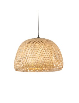 Endon Bali Wisząca 1xE27 Naturalny Bambus, Biały Poliwęglan i Czarny Mat 101574