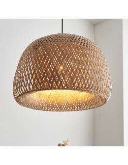 Endon Bali Wisząca 1xE27 Naturalny Bambus, Biały Poliwęglan i Czarny Mat 101574 - product 2