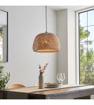 Endon Bali Wisząca 1xE27 Naturalny Bambus, Biały Poliwęglan i Czarny Mat 101574