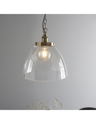 Endon Hansen Grand Wisząca 1xE27 Powłoka z Antycznego Mosiądzu i Przezroczyste Szkło 102926 - product 2