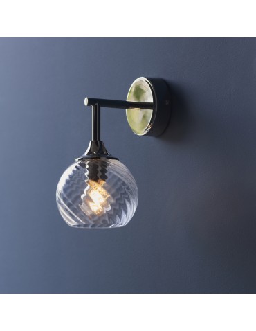 Endon Allegra Ścienna/Kinkiet 1xE14 Powłoka z Jasnego Niklu i Przezroczyste Spiralne Szkło 104052 - product 2