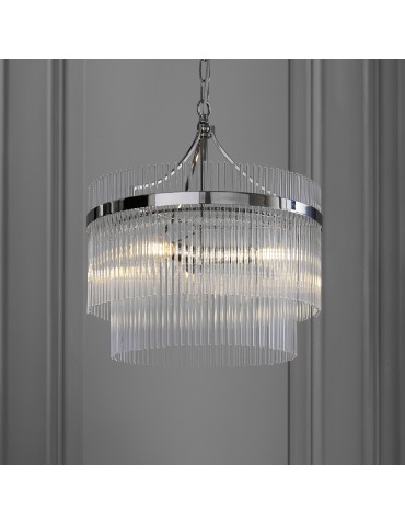 Endon Marietta Wisząca 3xE14 Powłoka z Jasnego Niklu i Przezroczyste Szkło 104113 - product 2