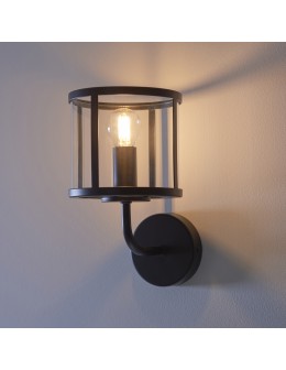 Endon Hopton Ścienna/Kinkiet 1xE14 Matowe Czarne i Przezroczyste Szkło 104193 - product 2