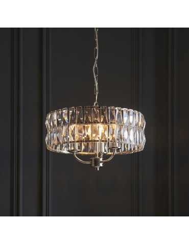 Endon Clifton Wisząca 3xE14 Powłoka z Jasnego Niklu i Przezroczyste Szkło Kryształowe 104466 - product 2
