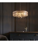 Endon Clifton Wisząca 5xE14 Powłoka z Jasnego Niklu i Przezroczyste Szkło Kryształowe 104467