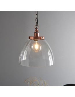 Endon Hansen Grand Wisząca 1xE27 Powłoka z Postarzanej Miedzi i Przezroczyste Szkło 106895 - product 2