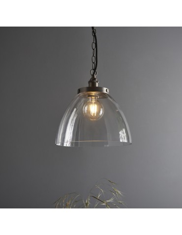 Endon Hansen Grand Wisząca 1xE27 Szczotkowana Srebrna Farba i Przezroczyste Szkło 106896 - product 2