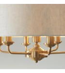 Endon Highclere Wisząca 6xE14 Vintage Mosiądz i Naturalny Len 110722