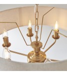 Endon Highclere Wisząca 6xE14 Vintage Mosiądz i Naturalny Len 110722