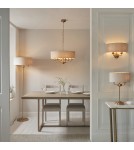 Endon Highclere Wisząca 6xE14 Vintage Mosiądz i Naturalny Len 110722
