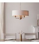 Endon Highclere Wisząca 3xE14 Vintage Mosiądz i Naturalny Len 110723