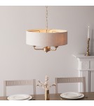 Endon Highclere Wisząca 3xE14 Vintage Mosiądz i Naturalny Len 110723