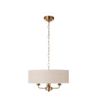 Endon Highclere Wisząca 3xE14 Vintage Mosiądz i Naturalny Len 110723