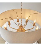 Endon Highclere Wisząca 8xE14 Vintage Mosiądz i Naturalny Len 110727