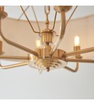 Endon Highclere Wisząca 8xE14 Vintage Mosiądz i Naturalny Len 110727