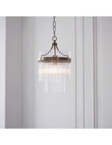 Endon Marietta Wisząca 1xE27 Powłoka z Antycznego Mosiądzu i Przezroczyste Szkło 112572 - product 2