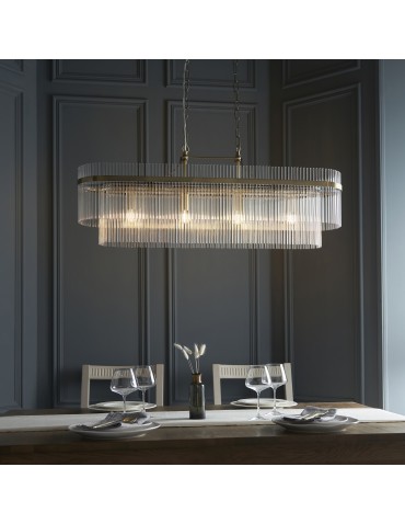 Endon Marietta Wisząca 4xE14 Powłoka z Antycznego Mosiądzu i Przezroczyste Szkło 112573 - product 2