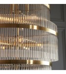 Endon Marietta Grand Wisząca 21xE14 Powłoka z Antycznego Mosiądzu i Przezroczyste Szkło 112793