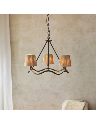 Endon Wriggle Wisząca 3xE14 Matowa Czerń i Naturalna Rafia 114212 - product 2