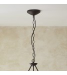 Endon Wriggle Wisząca 3xE14 Matowa Czerń i Naturalna Rafia 114212