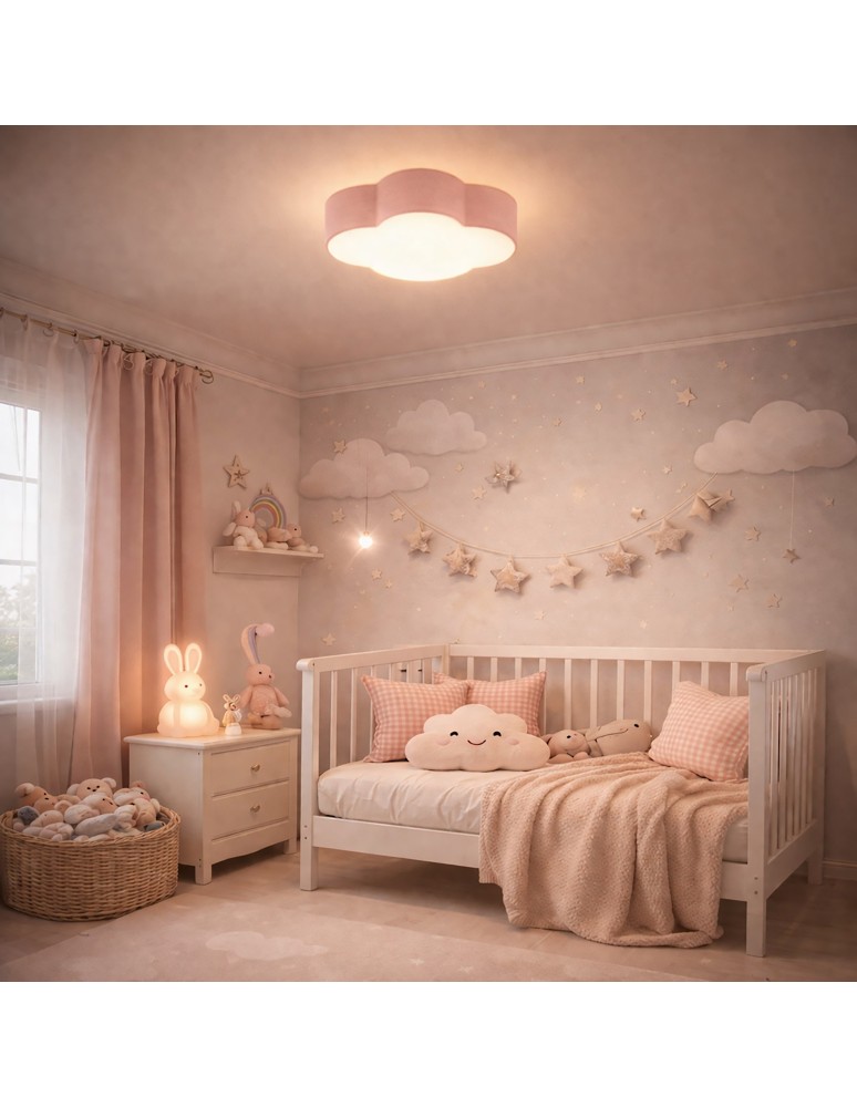 Children's ceiling lamps - TK Lighting CLOUD SUSPENSION LAMBER PASTEL ROSE MINI 2 FL 6075. - product kolory-swiatla.pl 2